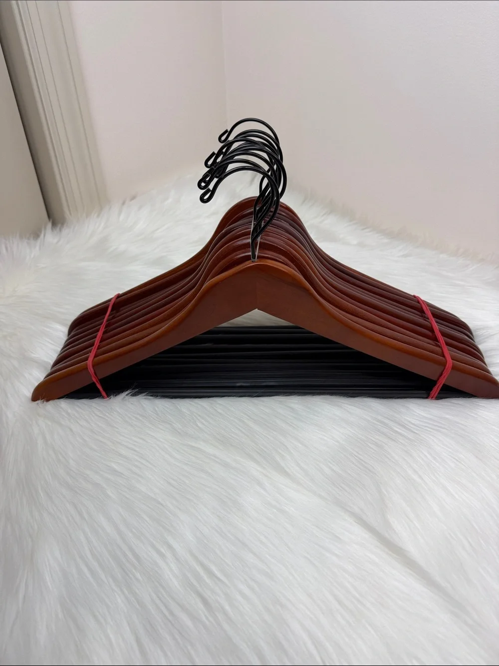 Brookstone Premium Wooden Suit Hangers in Mahogany  - Set of 10
